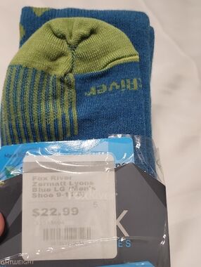Fox River Zermatt Lyons Men’s Blue & Green Athletic Socks